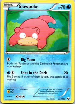 Pokemon Slowpoke Common Dark Explorers 23/108 NM - Image 1