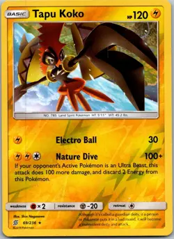 Pokemon Tapu Koko Holo Rare SM - Unified Minds 69/236 NM Reverse holo - Image 1