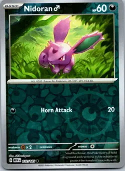 Pokemon Nidoran M Common SV: Scarlet & Violet 151 032/165 NM Reverse holo - Image 1