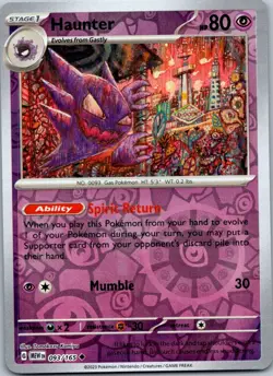 Pokemon Haunter Uncommon SV: Scarlet & Violet 151 093/165 NM Reverse holo - Image 1