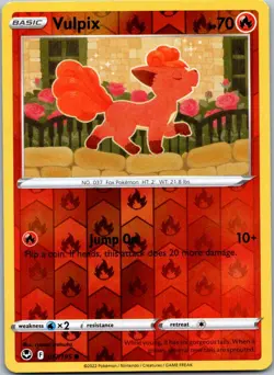 Pokemon Vulpix Common SWSH12: Silver Tempest 017/195 NM Reverse Holo - Image 1