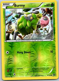 Pokemon Burmy Common XY - Fates Collide 2/124 NM Reverse Holo - Image 1