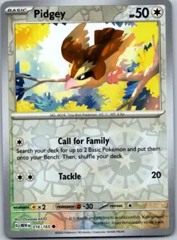 Pokemon Pidgey Common SV: Scarlet & Violet 151 016/165 NM Reverse holo - Image 1