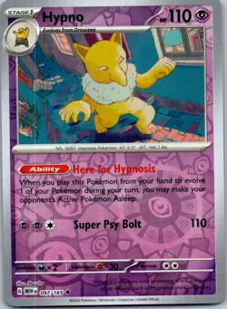 Pokemon Hypno Uncommon SV: Scarlet & Violet 151 097/165 NM - Image 1