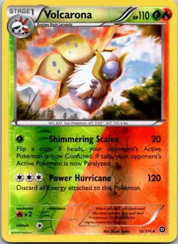Pokemon Volcarona Rare XY - Steam Siege 15/114 NM Reverse holo - Image 1