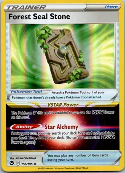 Pokemon Forest Seal Stone Holo Rare SWSH12: Silver Tempest 156/195 NM - Image 1