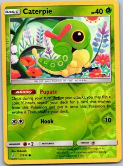 Pokemon Caterpie Common SM - Unbroken Bonds 2/214 NM Reverse holo - Image 1