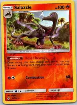 Pokemon Salazzle Rare SM - Unbroken Bonds 31/214 NM Reverse holo - Image 1