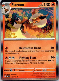 Pokemon Flareon Rare SV: Scarlet & Violet 151 136/165 NM Reverse holo - Image 1