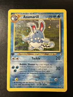 1st Edition Azumarill [HP] 2/111 - Neo Genesis - Holo WOTC - Pokemon TCG 2000 - Image 1