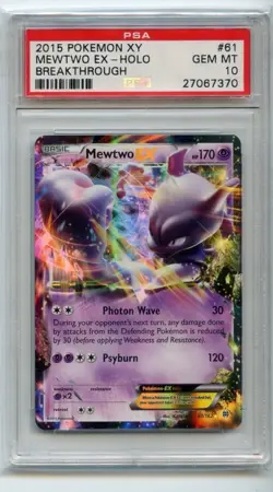 Mewtwo EX Breakthrough 61/162 Pokemon XY PSA 10 - Image 1