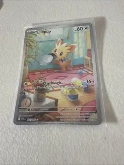 2025 Pokemon Lillipup White Flare English #154/086 Illustration Rare SV10.5 - Image 1