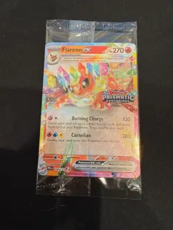 Pokemon SEALED Flareon ex 014/131 Prismatic Evolutions Surprise Box Promo Holo!! - Image 1