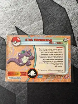 Pokemon Topps TV Animation Edition #34 Nidoking Blue Logo Card - Image 2