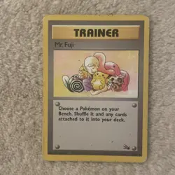 Pokemon TCG Mr Fuji Trainer Card Fossil Set 58/62 Uncommon Unlimited - Image 1