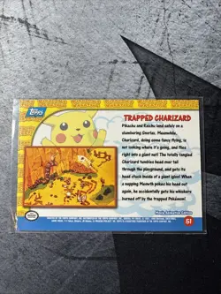1x 1998 Pokemon Topps Pikachu's Vacation #51 Trapped Charizard Blue Logo LP - Image 2