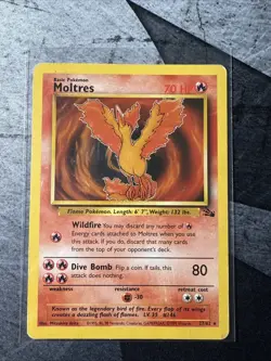 Moltres 27/62 Fossil Rare Non Holo Vintage 1999 WOTC Pokemon TCG MO - Image 1