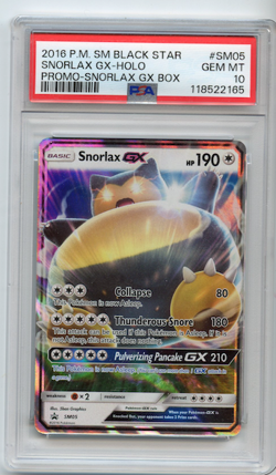 2016 Pokemon Snorlax GX Box Holo Black Promo Card PSA 10 Low Pop - Image 1