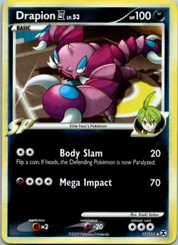 Drapion 四 Reverse Foil Pokemon Platinum Rising Rivals #17 2009 - Image 1