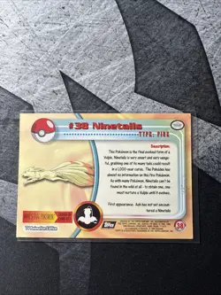 Topps Pokemon Ninetails #38 1999 TV Animation Edition Non Holo Black Logo - Image 2