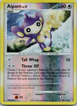Pokemon - Aipom - 70/123 - Common - Reverse Holo - Mysterious Treasures - NM - Image 1