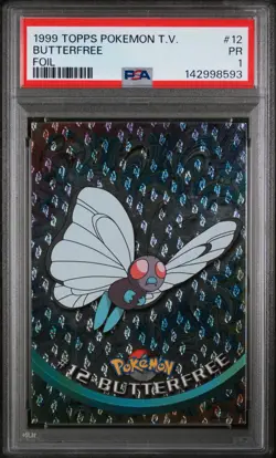 1999 TOPPS POKEMON TV FOIL #12 BUTTERFREE PSA 1 - Image 1