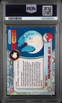 1999 TOPPS POKEMON TV FOIL #12 BUTTERFREE PSA 1 - Image 2