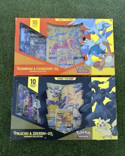 Pokemon GX Premium Collection Box Tag Team Reshiram & Charizard Pikachu & Zekrom - Image 1