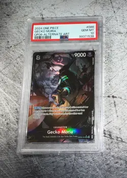 Gecko Moria PSA 10 GEM MT Alt Art SR One Piece Card Game English OP06-086 - Image 1