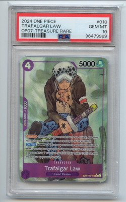 TRAFALGAR LAW ST10-010 PSA 10 TREASURE RARE ALT ART 500 YEARS OP07 ONE PIECE TCG - Image 1