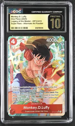 One Piece Monkey D. Luffy 2025 OP12 Alternate Alt #015 CGC PRISTINE 10 - Image 1
