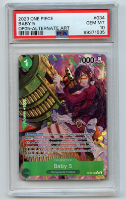 PSA 10 Baby 5 #034 OP05 (Alternate Art) 2023 One Piece (Gem Mint 10) - Image 1