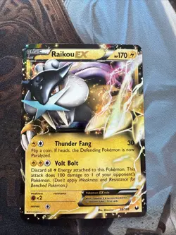 Raikou EX 38/108 XY Dark Explorers Vintage Extended Art Pokemon Card 2012 NM - Image 1