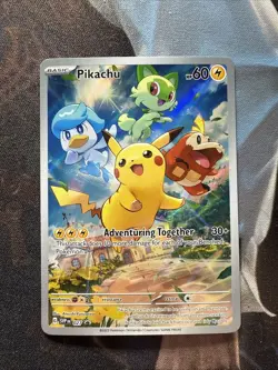 Pokemon Card TCG - Pikachu 027 Scarlet & Violet Black Star Promo Near Mint - Image 1