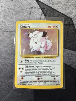 Pokemon TCG Clefairy Base Set Holo Rare Card 5/102 - Image 1