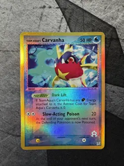 Team Aqua's Carvanha 25/95 Reverse Holo Team Magma vs Team AQUA Pokemon Card NM - Image 1