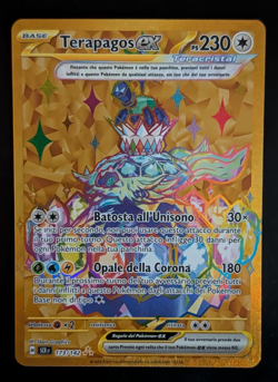 Carta Pokemon TERAPAGOS EX 173/142 Corona Astrale SCR Gold Full Art Holo ITA NM - Image 1
