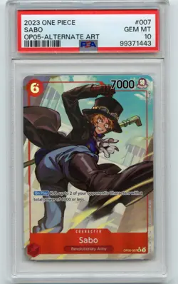 2023 ONE PIECE OP05-AWAKENING OF THE NEW ERA ALTERNATE ART #007 SABO PSA 10 - Image 1