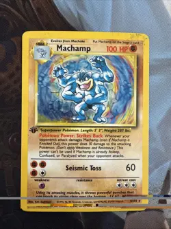 Machamp 8/102 1st Ed Deck Exclusives Base Set Holo Rare Pokemon Trading Card - Image 1