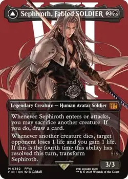 MTG English Sephiroth, Fabled SOLDIER (Borderless) (0382) NM Foil - Image 1