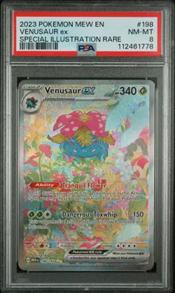 VENUSAUR EX #198 SPECIAL ILLUSTRATION RARE 2023 POKEMON MEW-EN SV 151 PSA 8 - Image 1