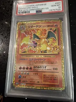 2021 Pokemon Japanese CHARIZARD - HOLO 25th Anniversary Ed #001 PSA 10 - Image 1