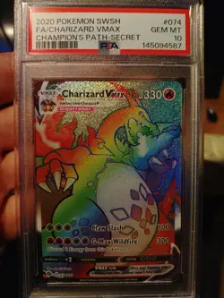 Pokemon 2020 Champions Path Charizard VMAX 020 PSA 10 Gem Mint Full Art Holo - Image 1