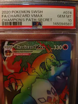 Pokemon 2020 Champions Path Charizard VMAX 020 PSA 10 Gem Mint Full Art Holo - Image 3