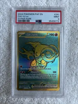 2024 Pokemon PAF EN Chi-Yu EX Hyper Rare PSA 9 - Image 1