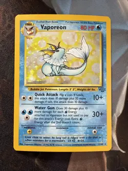 Vaporeon 1999 Pokemon Jungle 12/64 Holo Rare WotC Vintage 12/64 LP - Image 1