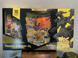 2021 Pokemon TCG Pikachu and Zekrom GX Tag Team Premium Collection Box SEALED - Image 1