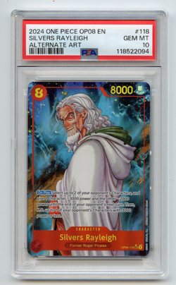 One Piece TCG - Silvers Rayleigh OP08-118 Secret Alternate Art PSA 10 - Image 1