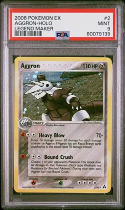 Aggron 2/92 - Ex Legend Maker Holo Rare Pokemon Card - PSA 9 NM/MT+ (PSA, CGC) - Image 1