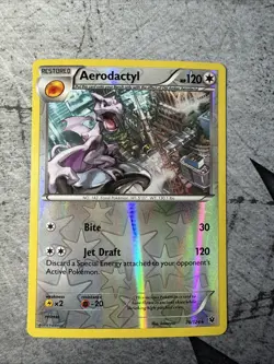 Aerodactyl 76/124 LP Reverse Holo Rare City Art XY Fates Collide Pokemon Card! - Image 1